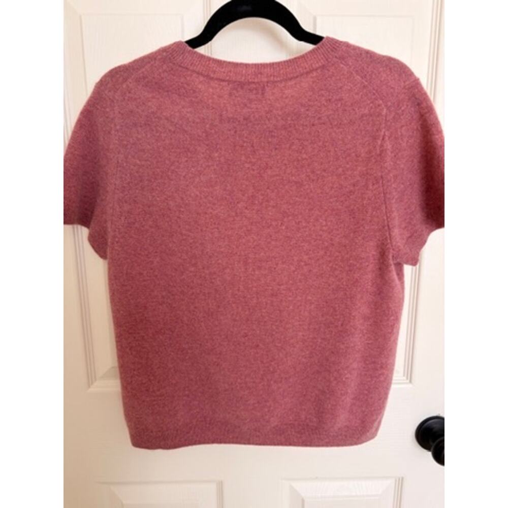 Quince 100% Mongolian Cashmere Pink Short Sleeve Sweater L - Picture 5 of 5